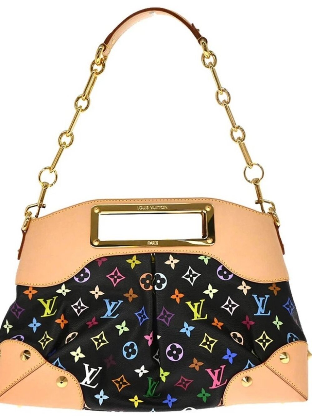 Louis Vuitton Black Multicolor Judy MM 2way Handbag